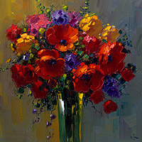 Poppies Bouquet 40x40