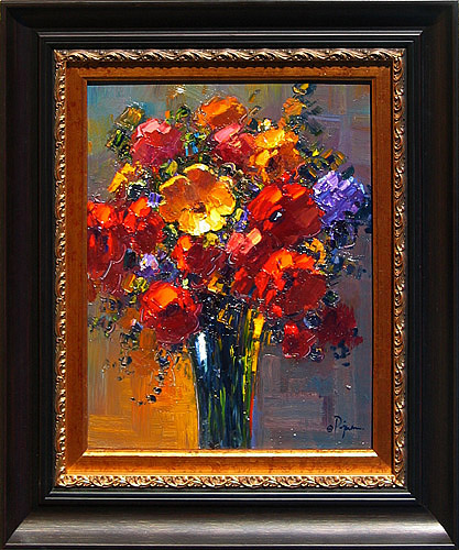 Bob Pejman - Poppies with Glass Vase